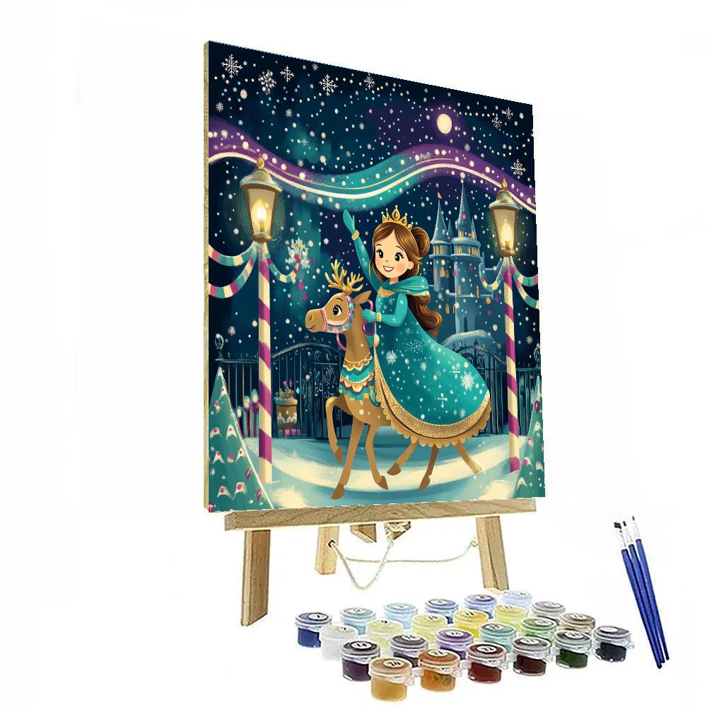 Aurora Carousel Christmas At The Enchanted Kingdom Gate paint by numbers