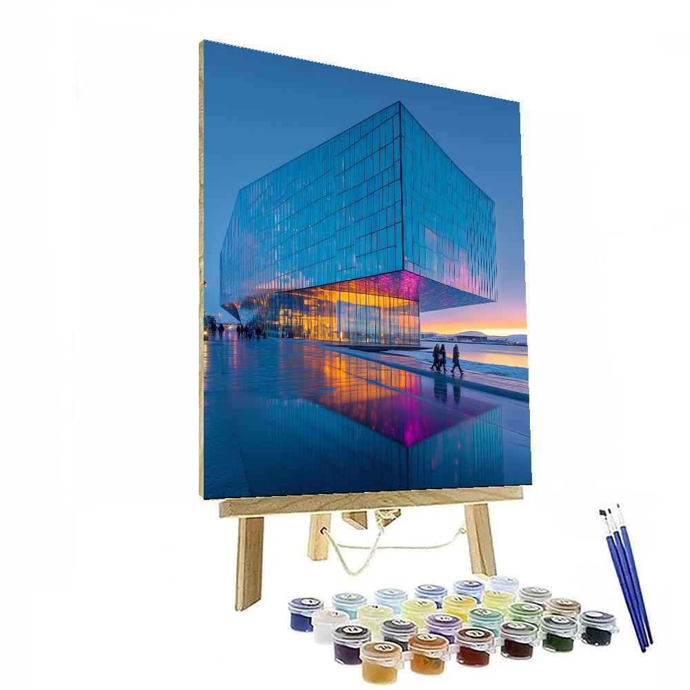 Icy Modernism At Harpa Concert Hall Reykjavik Iceland Paint by numbers art