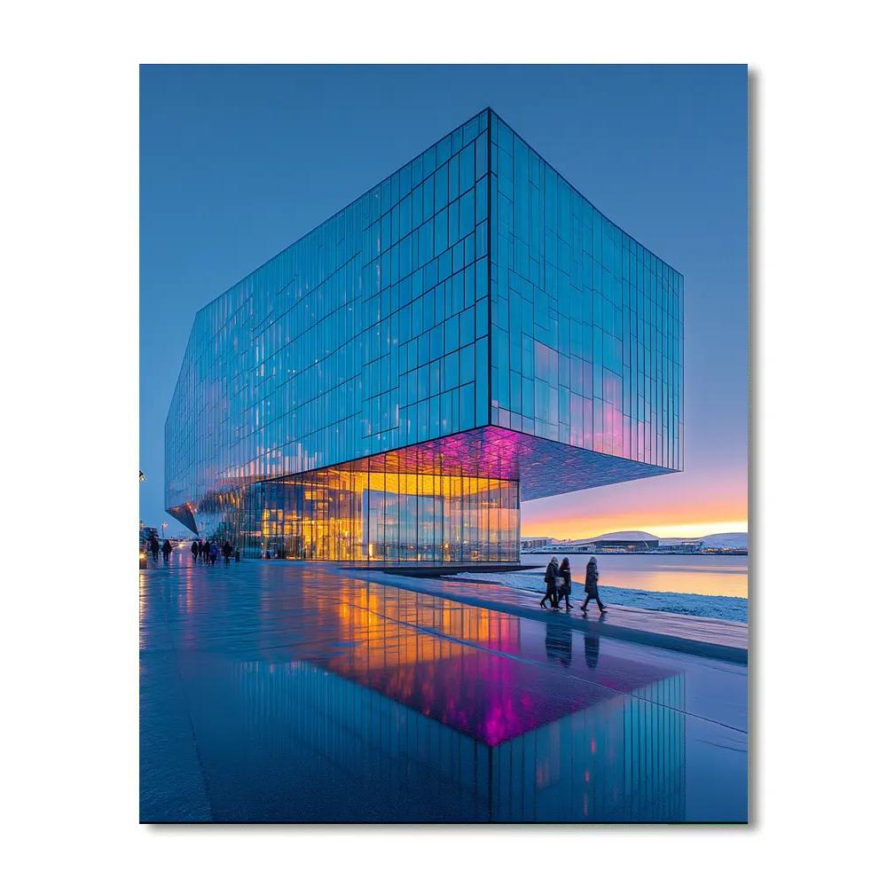 Icy Modernism At Harpa Concert Hall Reykjavik Iceland Paint by numbers art