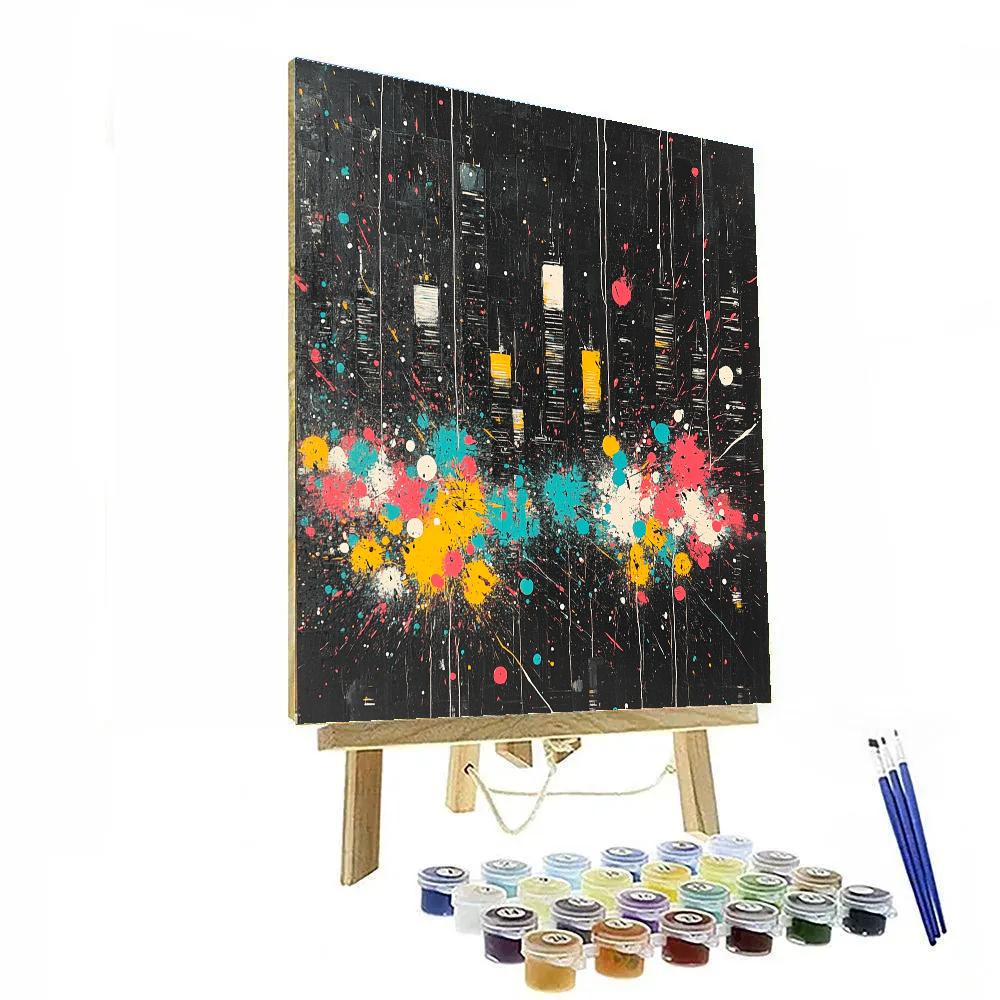 Jackson Pollock Inspired Citylights Rhythm DIY paint by numbers