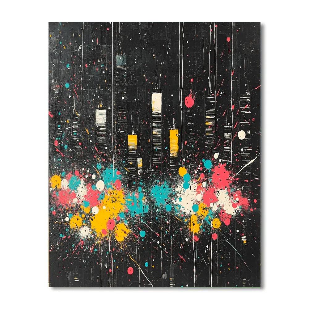 Jackson Pollock Inspired Citylights Rhythm DIY paint by numbers