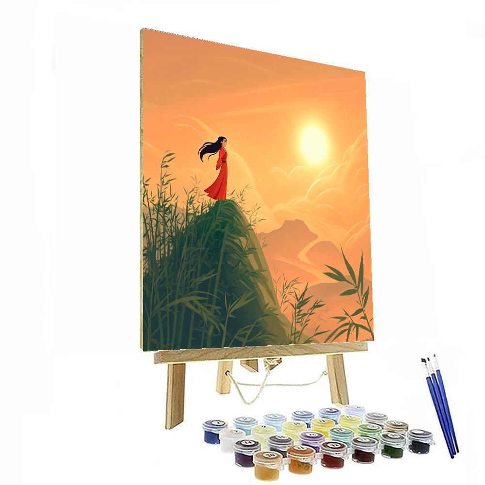 Mulan Bamboo Ridge Sunrise paint by numbers