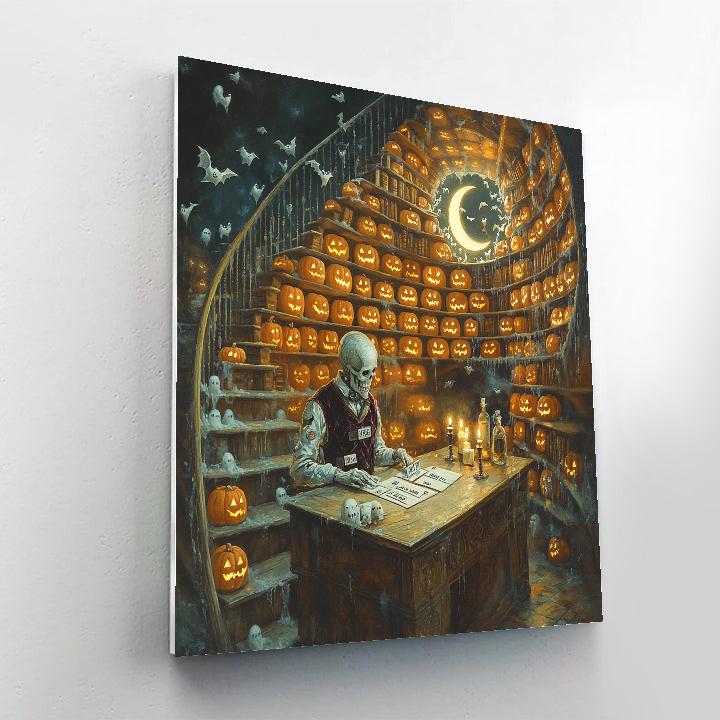 Lantern Library With Haunted Margins paint by numbers