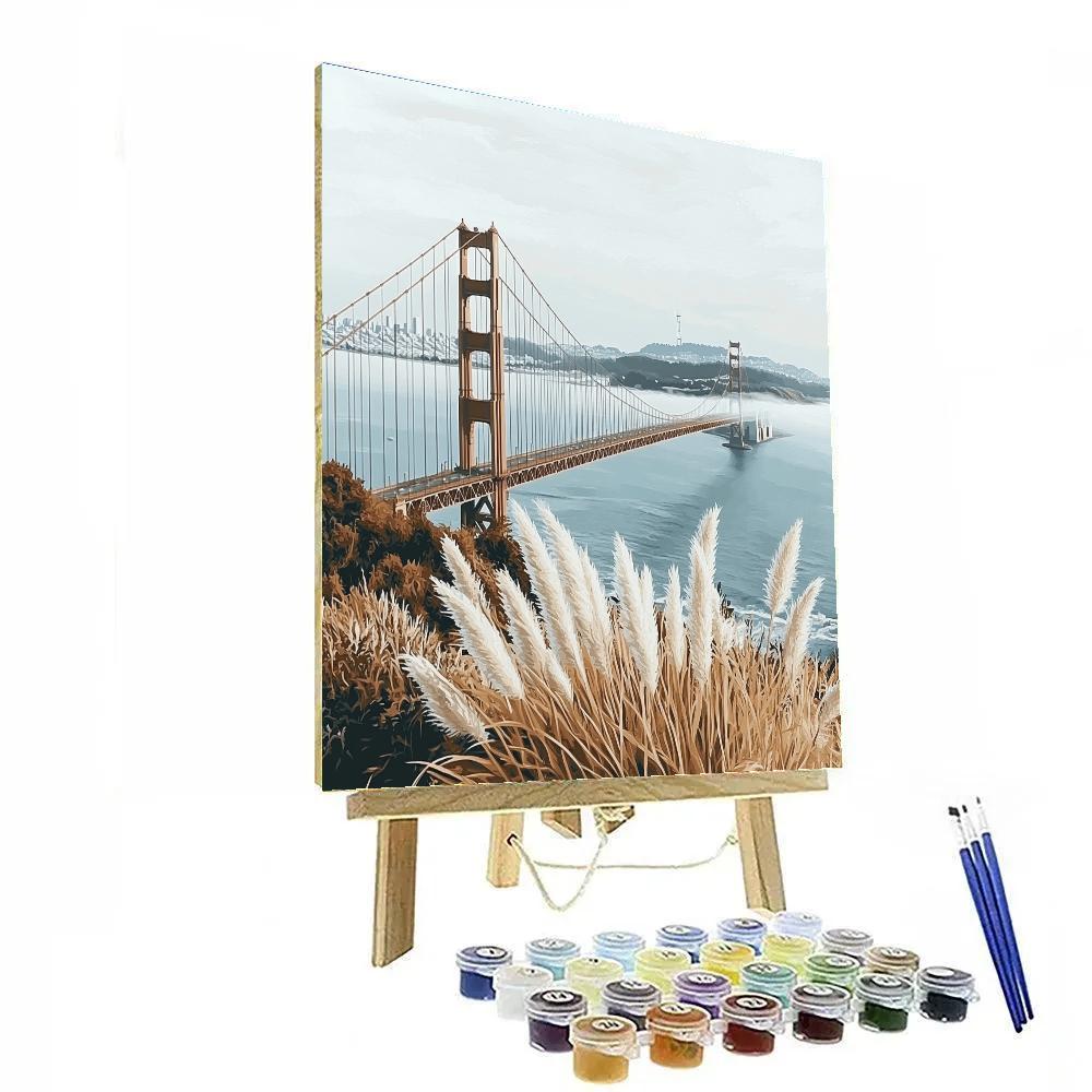 Foggy Morning At The Golden Gate Bridge Overlook San Francisco United States Paint by numbers kits
