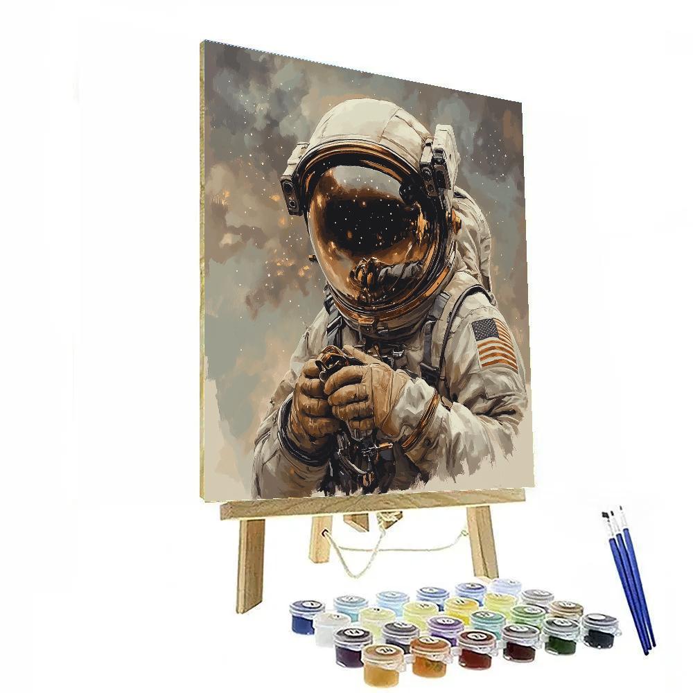Leonardo Da Vinci Inspired Astronaut Study Painting by numbers kit
