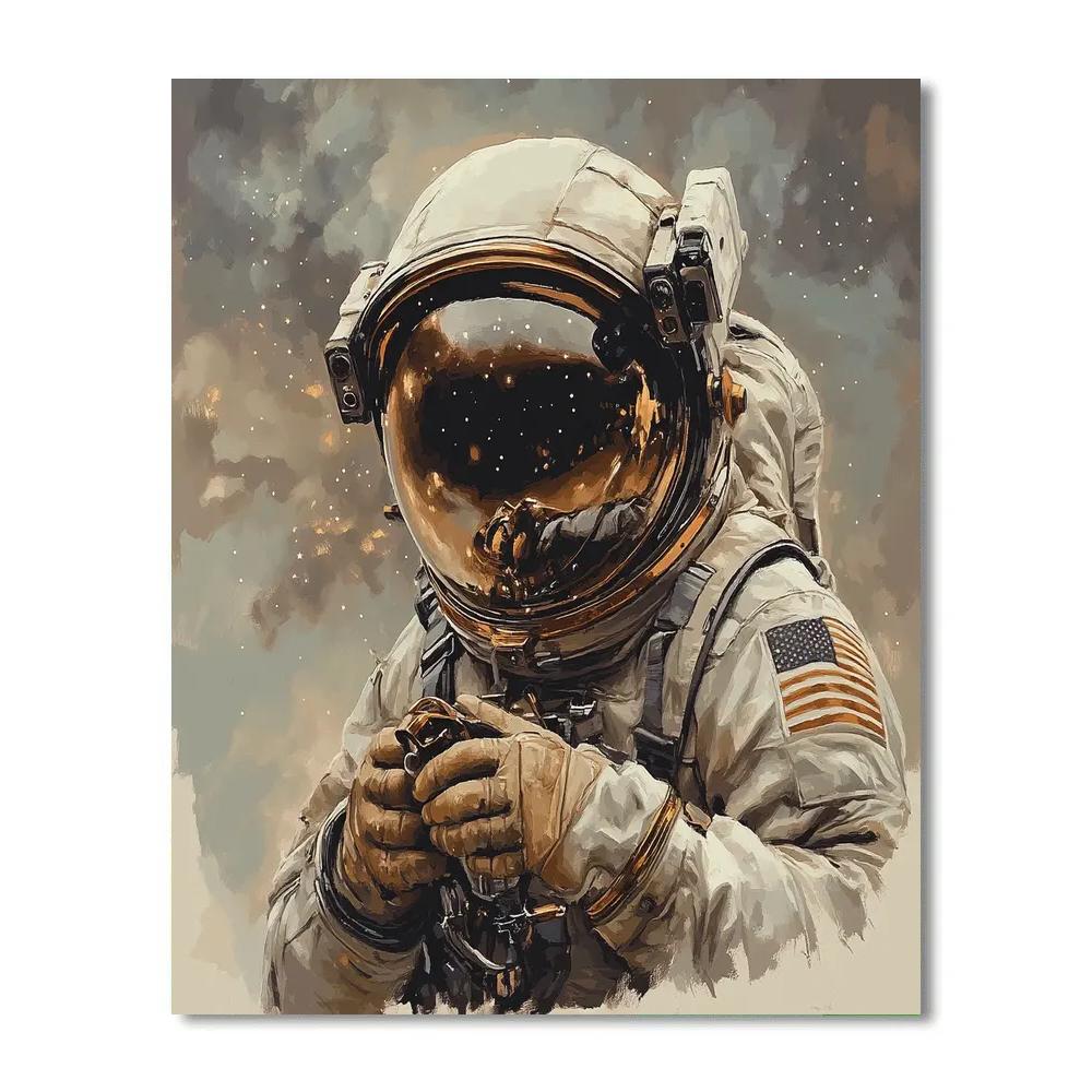 Leonardo Da Vinci Inspired Astronaut Study Painting by numbers kit