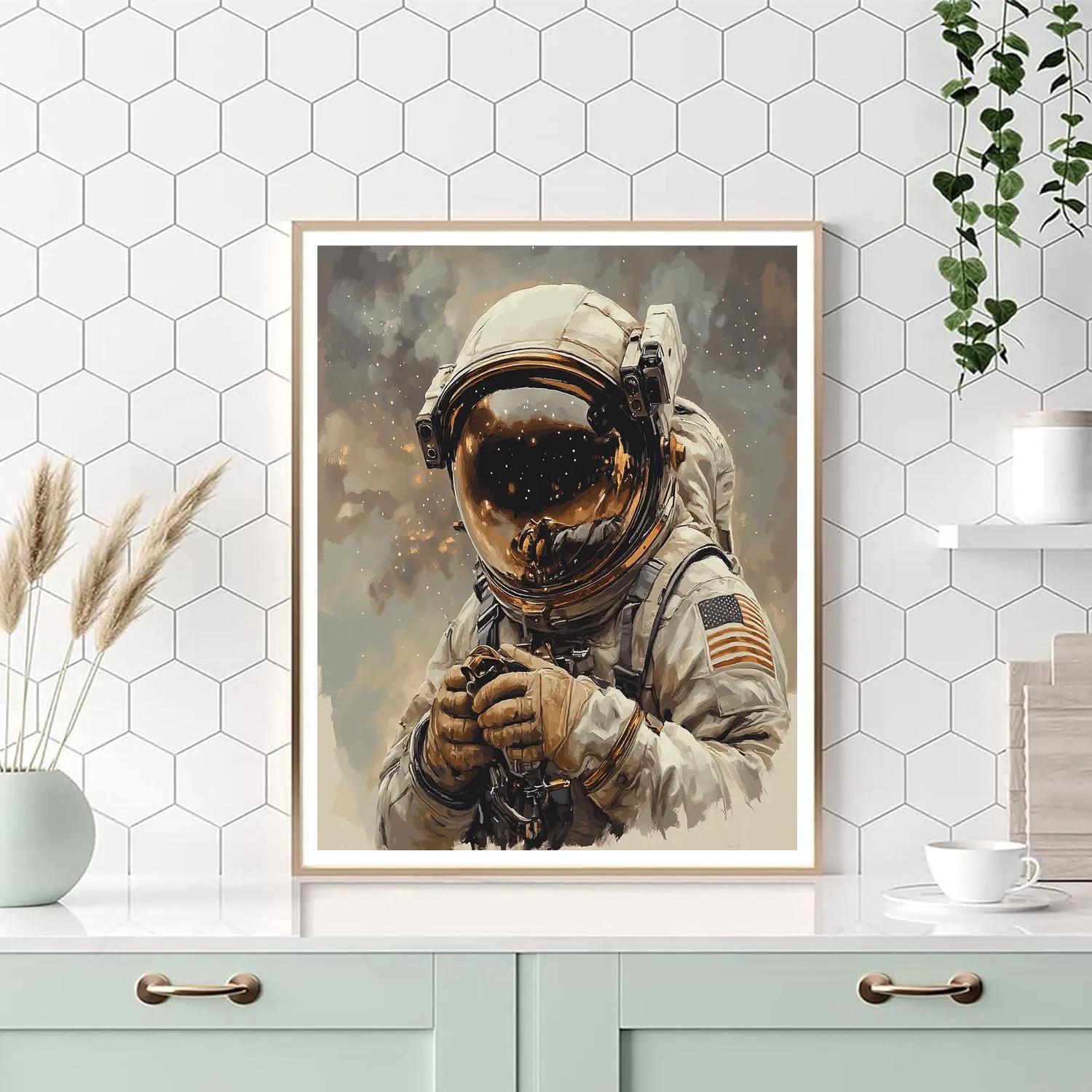 Leonardo Da Vinci Inspired Astronaut Study Painting by numbers kit