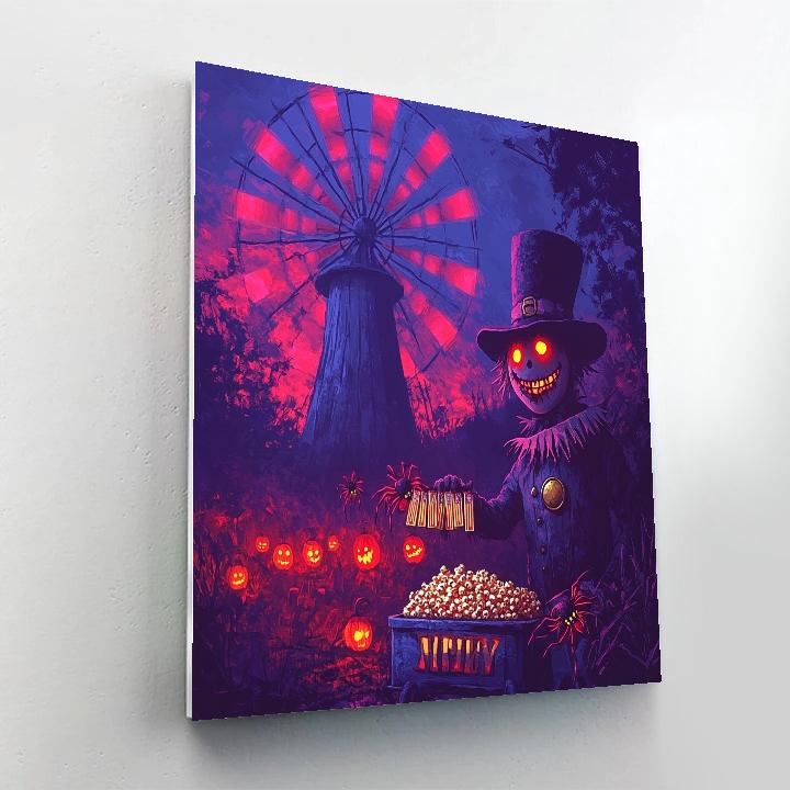 Spooky Windmill Carnival DIY paint by numbers