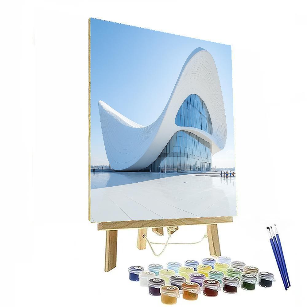 Futuristic Curves Of The Heydar Aliyev Center Baku Azerbaijan Numbered painting kits