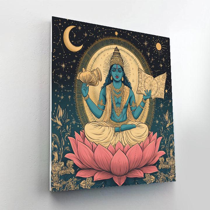 Vishnu And The Lotus Map Of The Cosmos paint by numbers