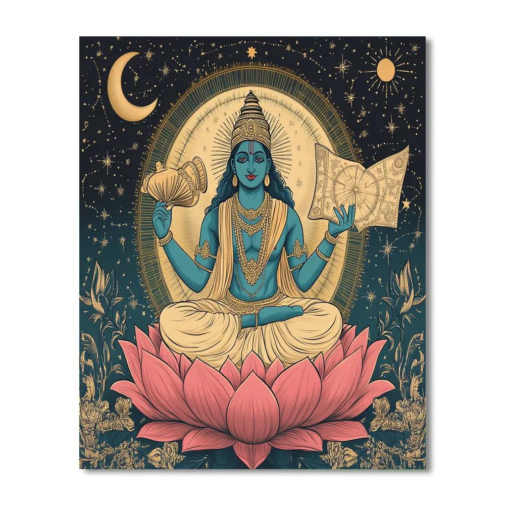 Vishnu And The Lotus Map Of The Cosmos paint by numbers
