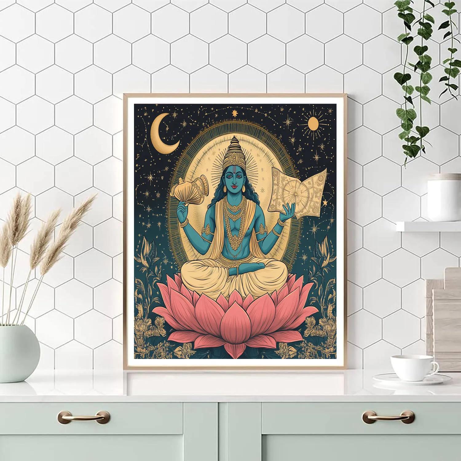 Vishnu And The Lotus Map Of The Cosmos paint by numbers