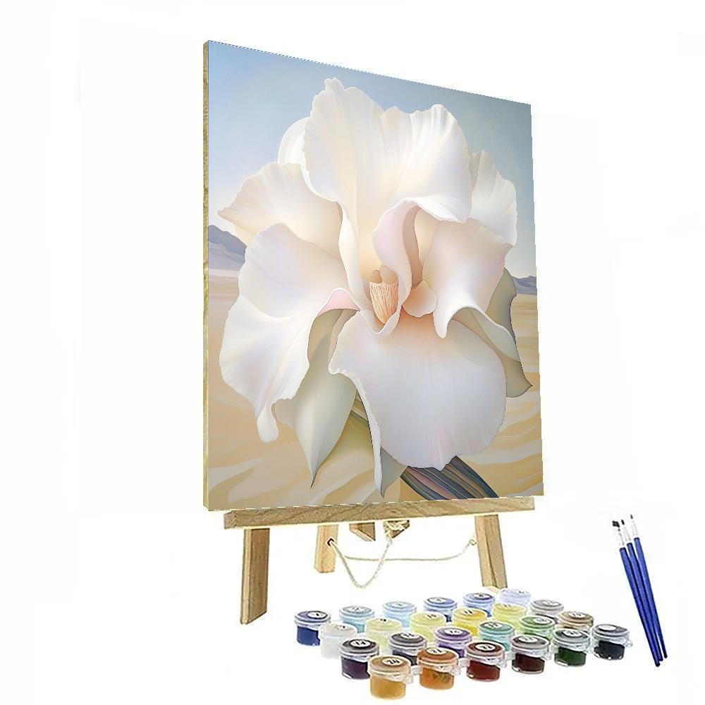 Georgia OKeeffe Inspired Desert Orchid Close Up Number painting