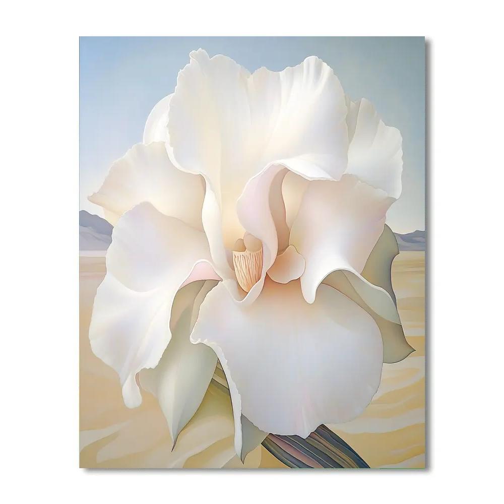 Georgia OKeeffe Inspired Desert Orchid Close Up Number painting