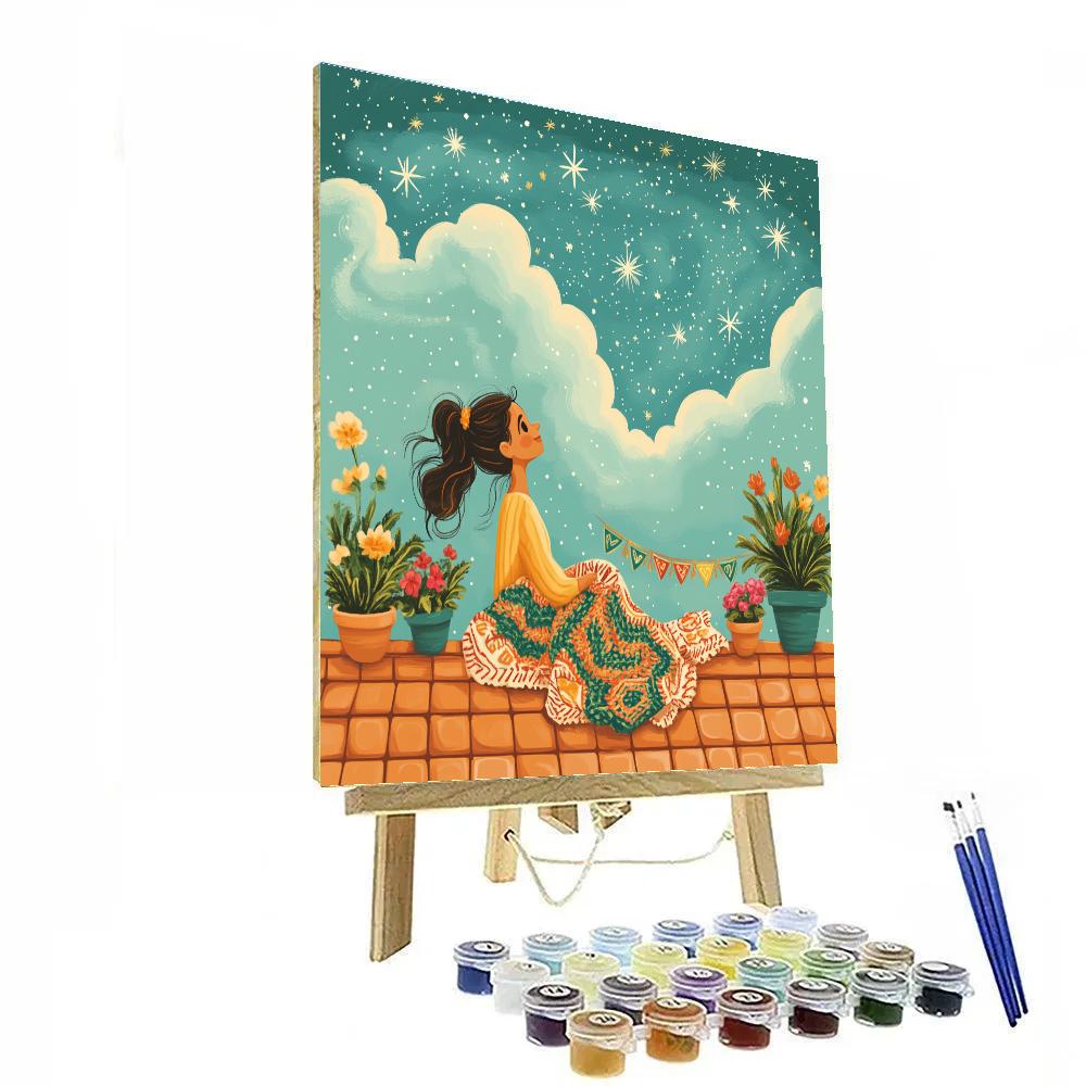 Mirabel Madrigal Colorful Rooftop Stargaze paint by numbers
