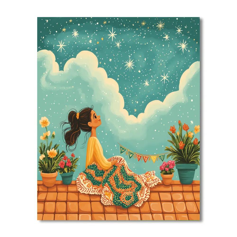 Mirabel Madrigal Colorful Rooftop Stargaze paint by numbers