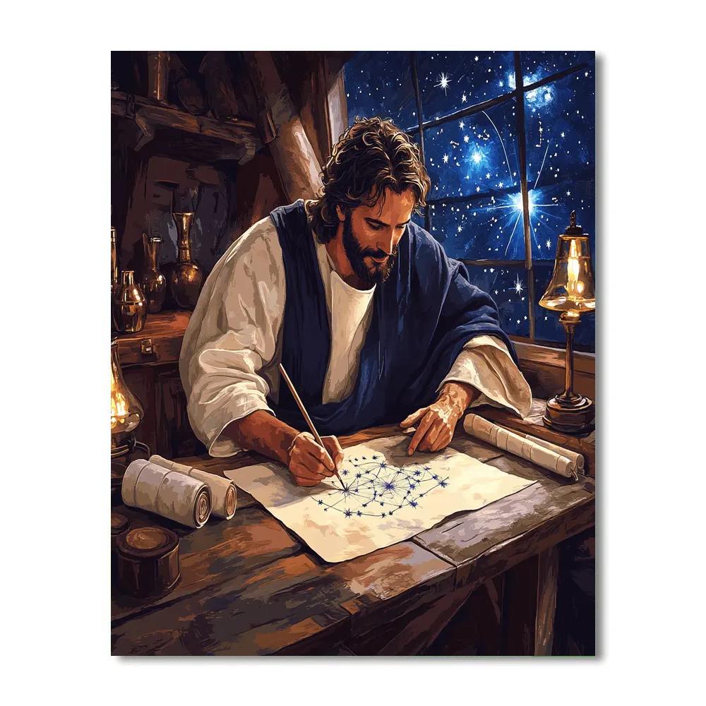 Star Map Scriptorium Jesus Numbered painting kits