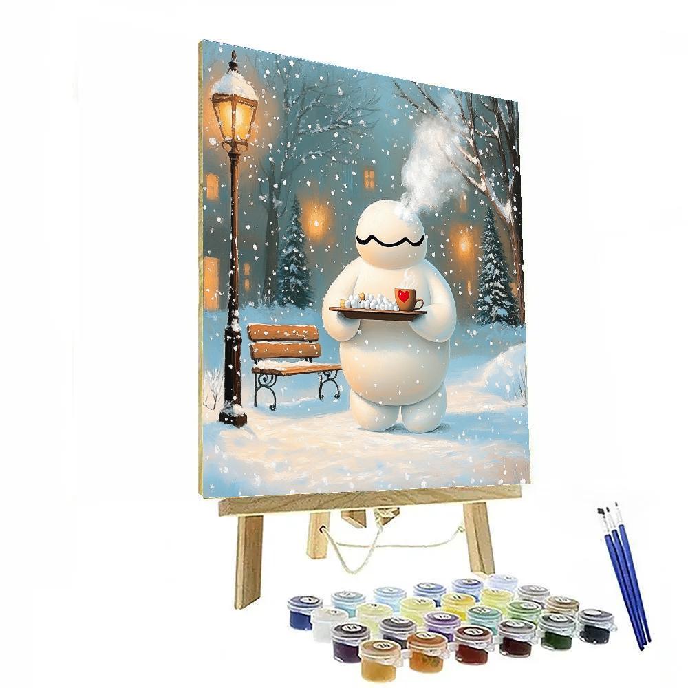 Baymax Snowy Hot Cocoa Helper Painting by numbers kit