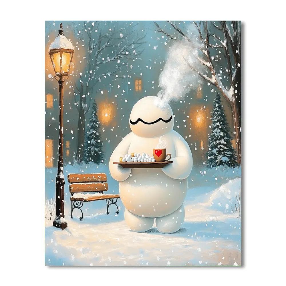 Baymax Snowy Hot Cocoa Helper Painting by numbers kit