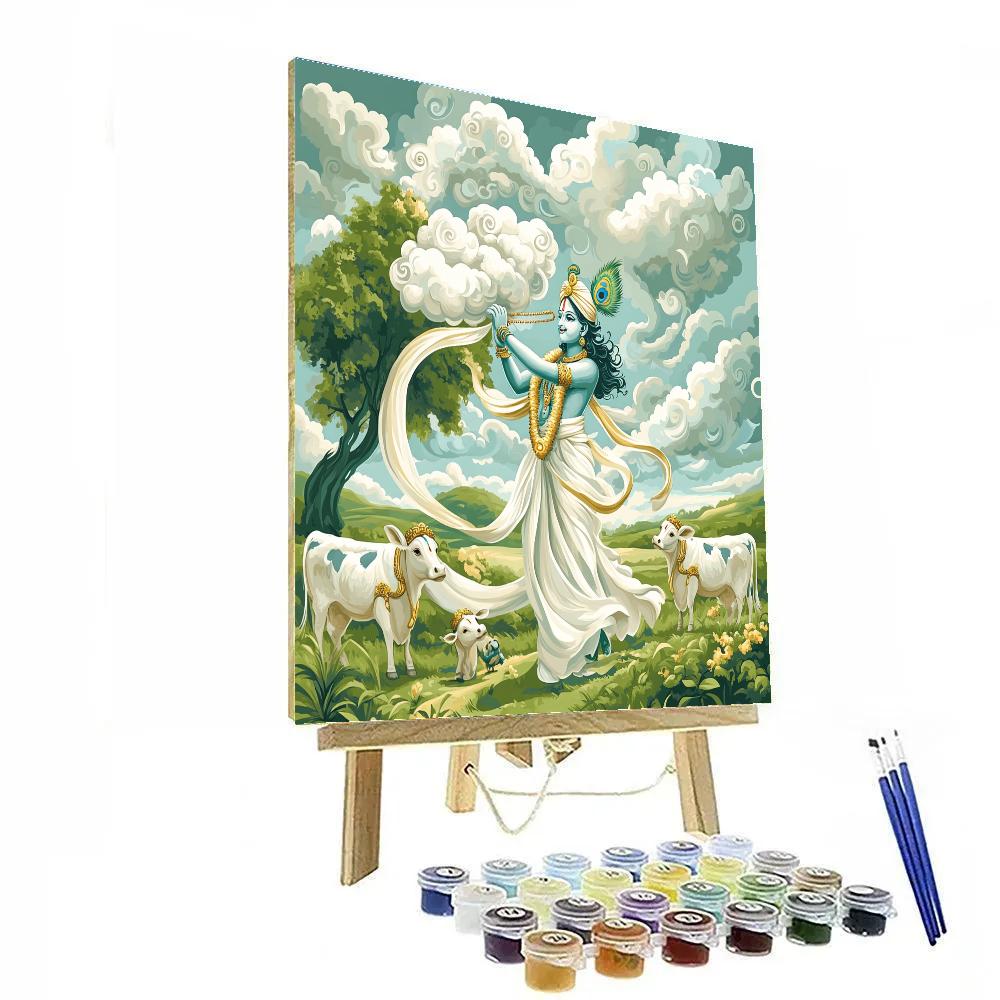 Krishna The Cloud Weaver Of Vrindavan Paint by numbers kits