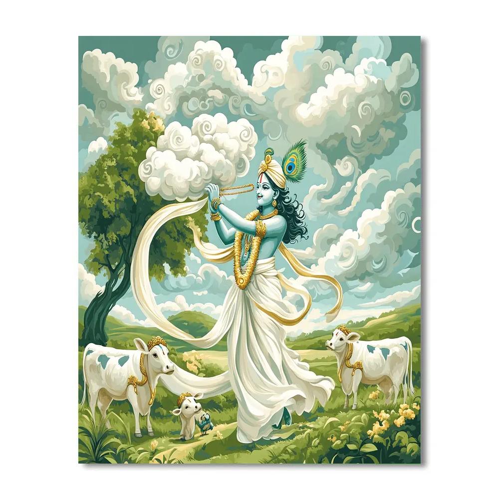Krishna The Cloud Weaver Of Vrindavan Paint by numbers kits