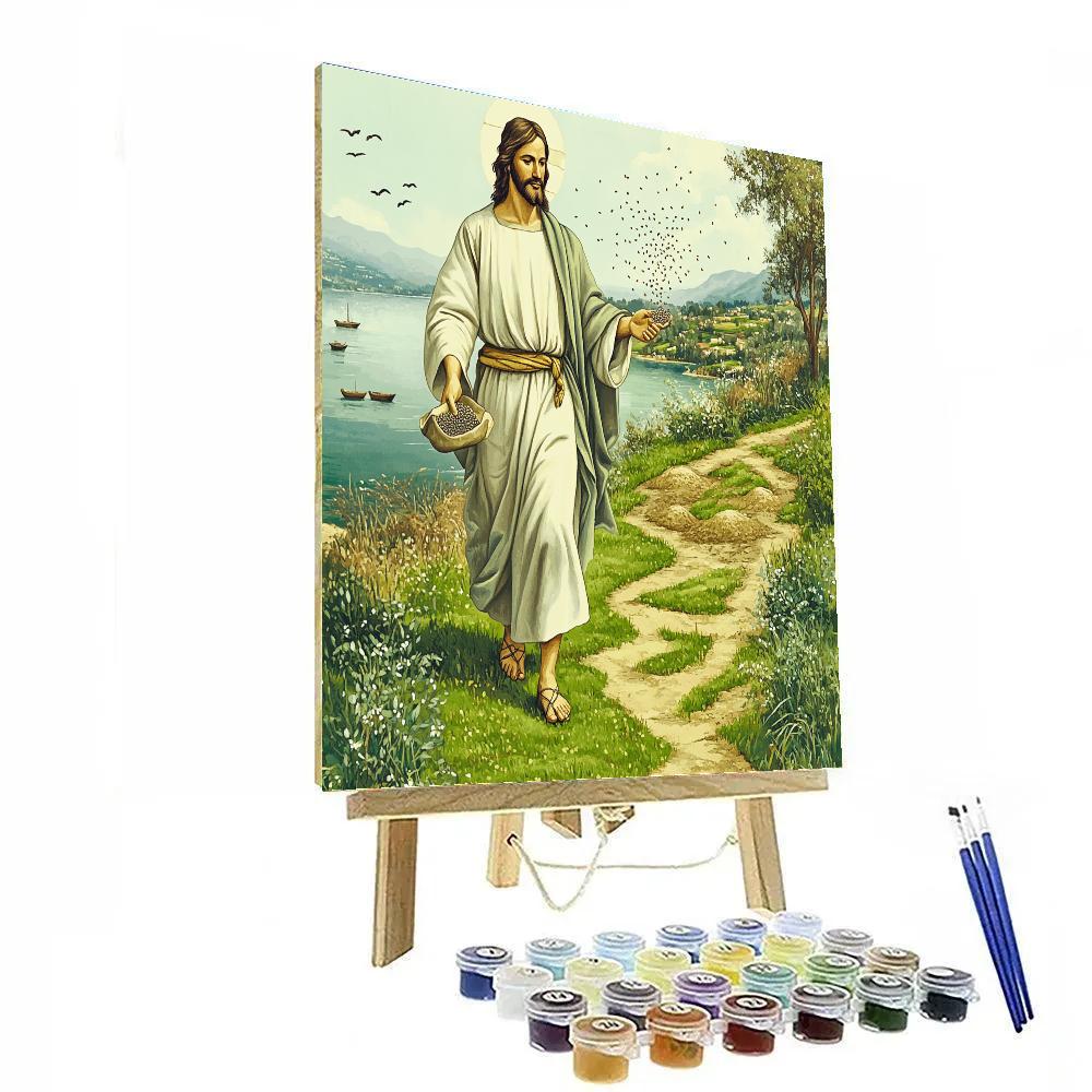 Jesus On The Hillside With The Seed Pouch Paint by numbers art