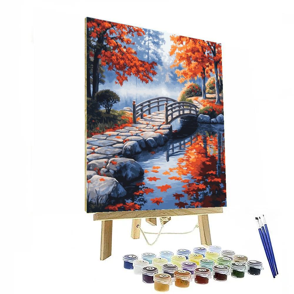 Autumn Reds At Kenrokuen Garden Edge Kanazawa Japan Painting by numbers kit