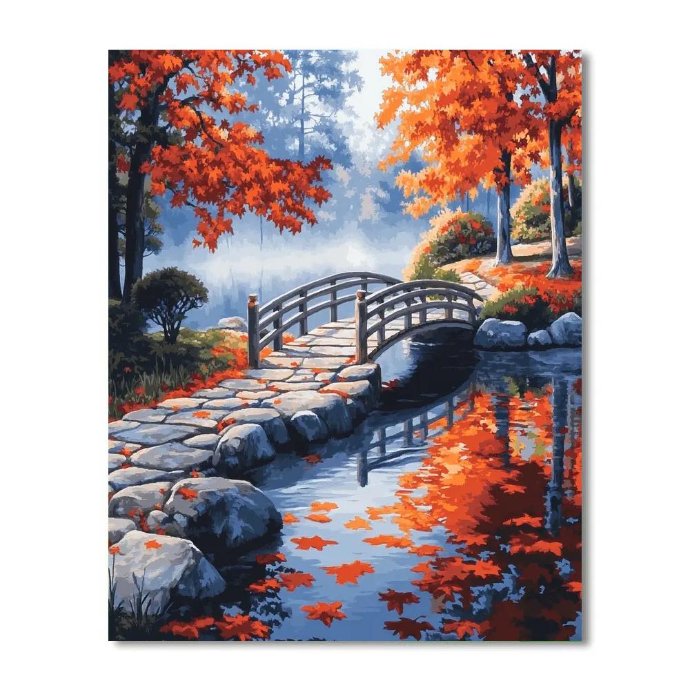 Autumn Reds At Kenrokuen Garden Edge Kanazawa Japan Painting by numbers kit