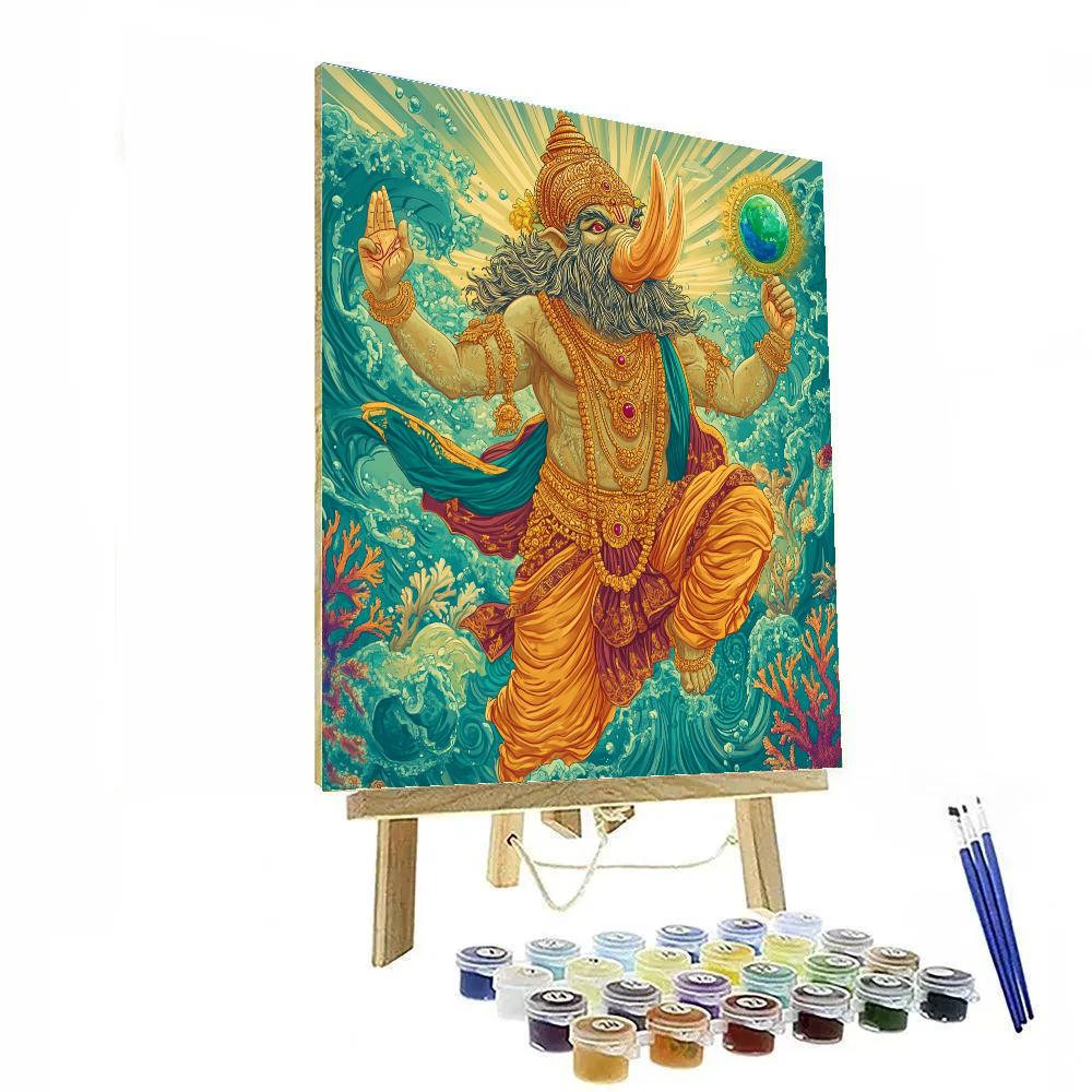 Varaha Lifting The Earth Sphere Painting by numbers kit