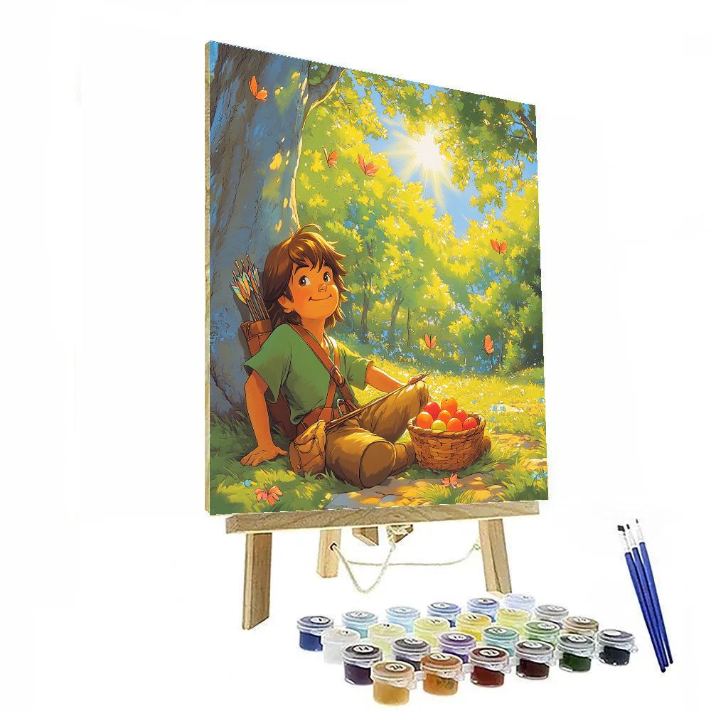 Robin Hood Forest Archery Picnic Break DIY paint by numbers