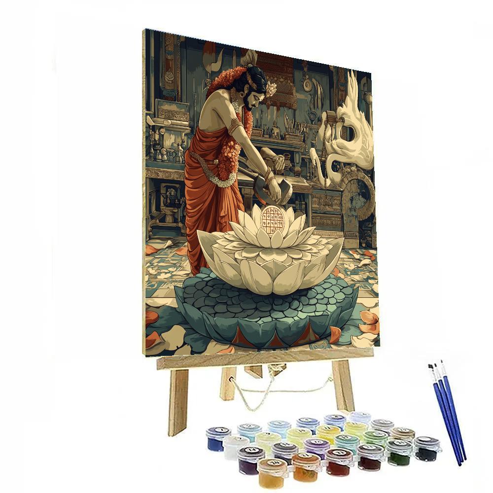 Brahma Lotus Forge Paint by numbers art