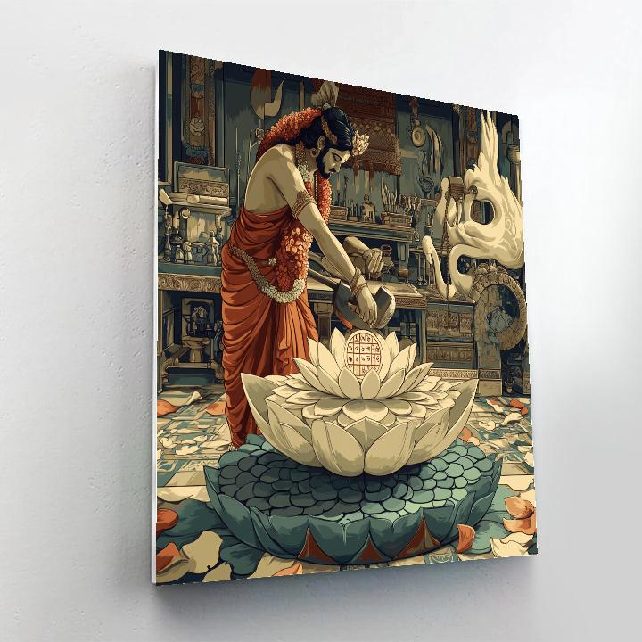 Brahma Lotus Forge Paint by numbers art