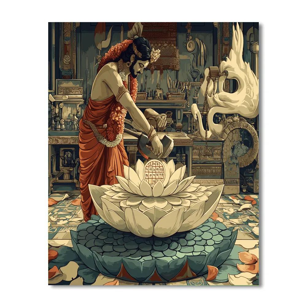 Brahma Lotus Forge Paint by numbers art