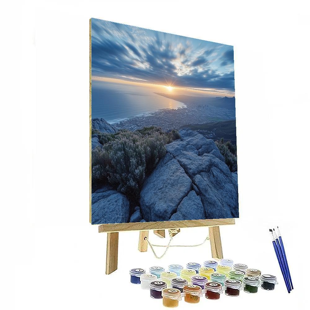 Clifftop Drama At Table Mountain Cable Station Cape Town South Africa paint by number