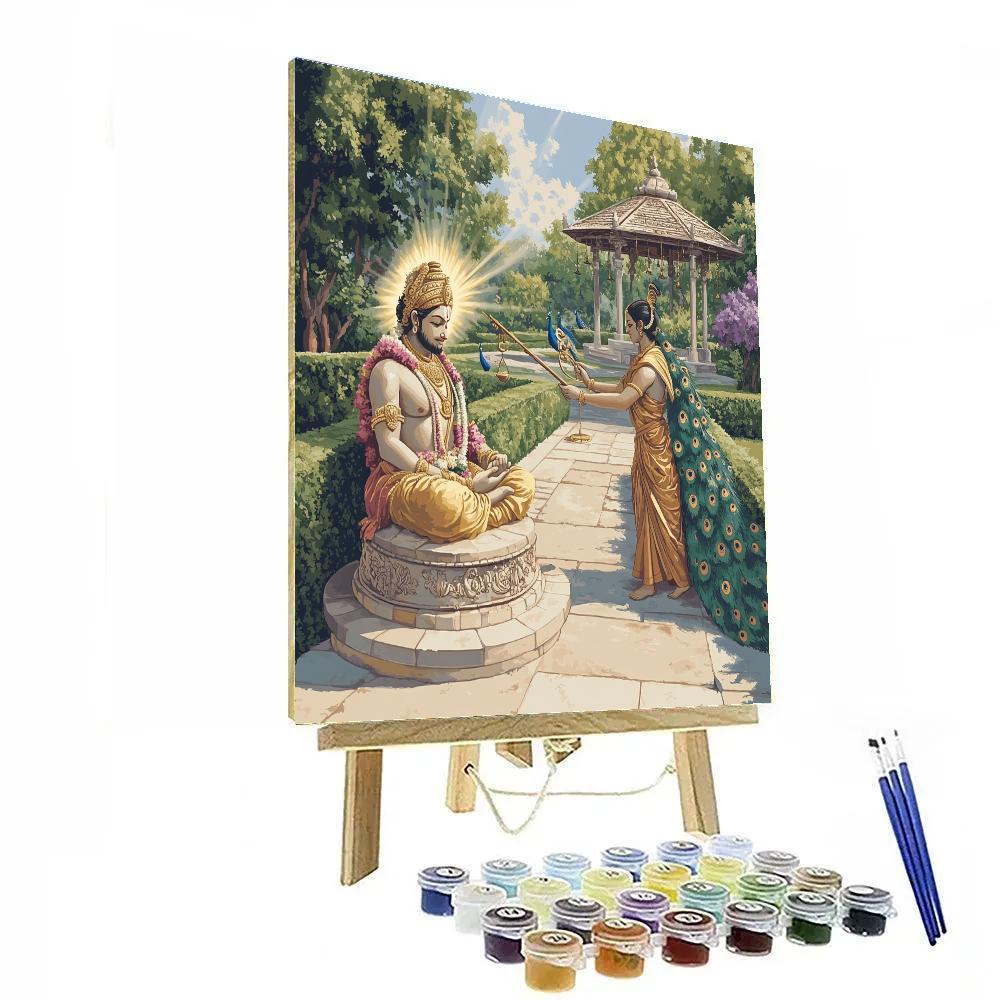 Garden Sundial In Brahma Time Paint by numbers art