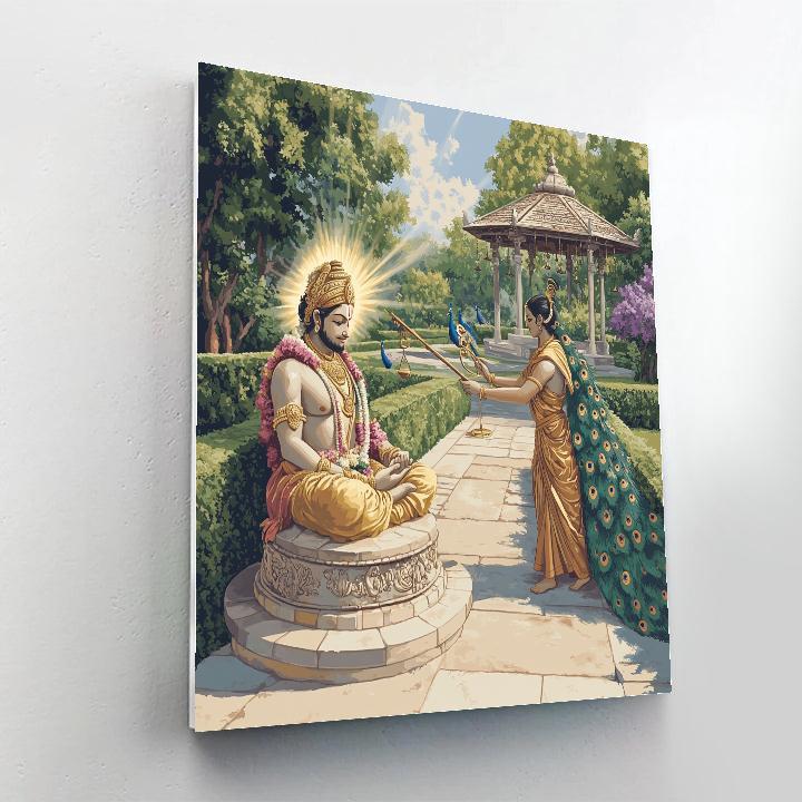 Garden Sundial In Brahma Time Paint by numbers art