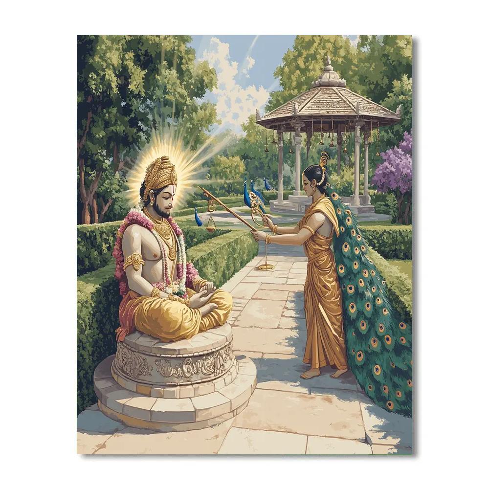 Garden Sundial In Brahma Time Paint by numbers art