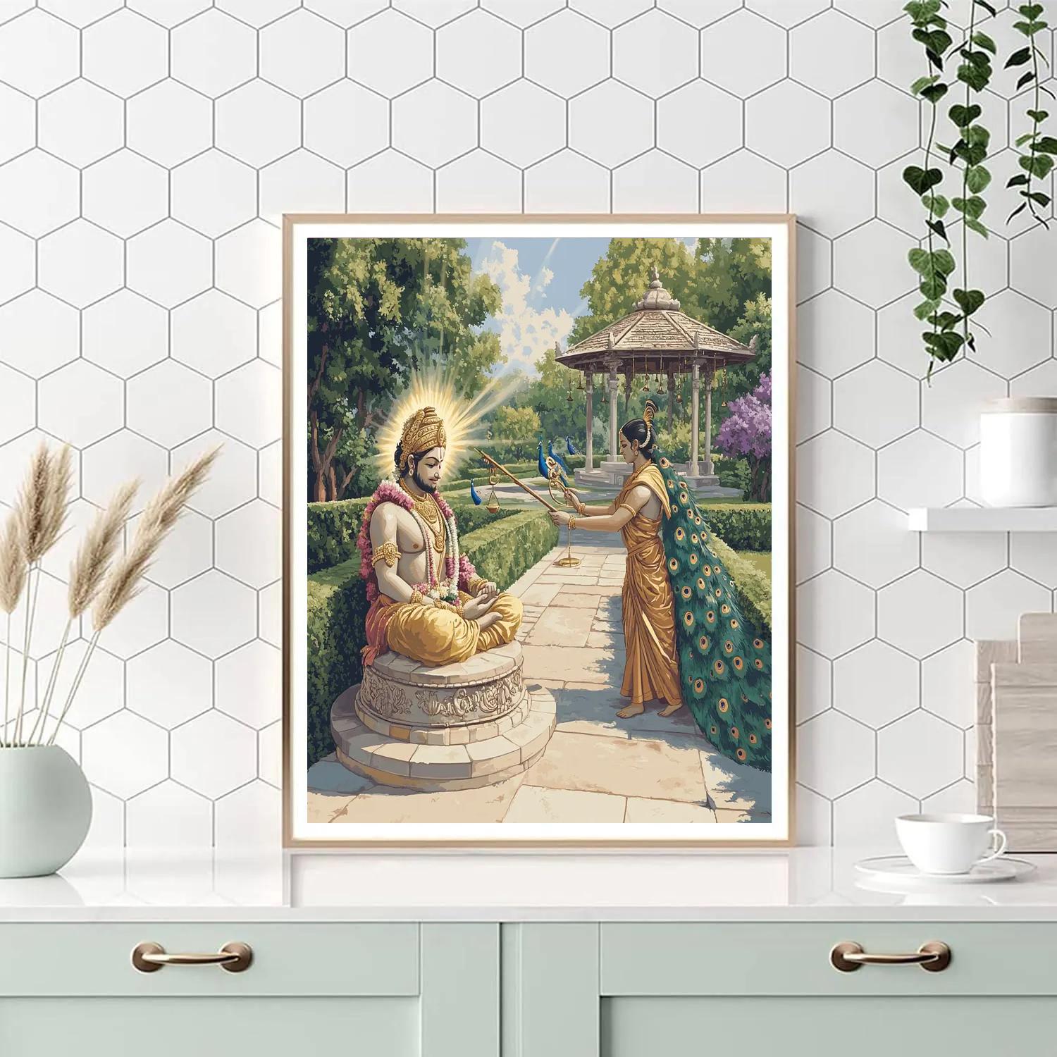 Garden Sundial In Brahma Time Paint by numbers art