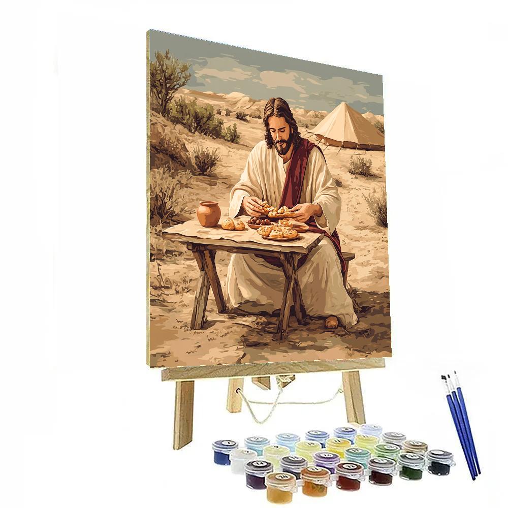 Bread Shared With Jesus At The Desert Table paint by number