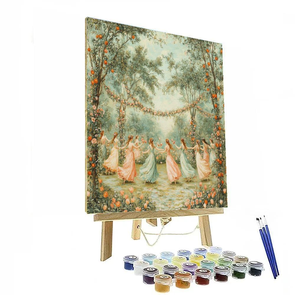 Sandro Botticelli Inspired Spring Festival In A Garden Number painting