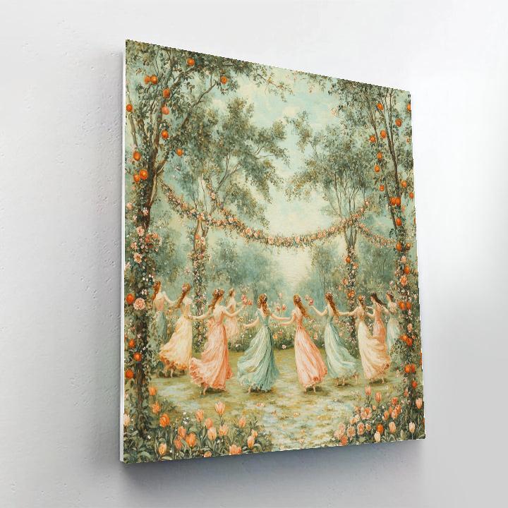 Sandro Botticelli Inspired Spring Festival In A Garden Number painting