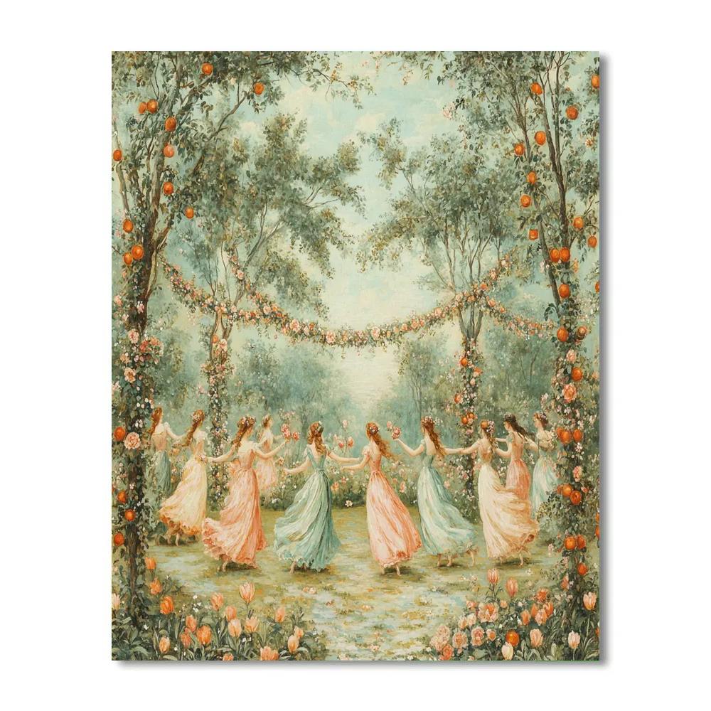 Sandro Botticelli Inspired Spring Festival In A Garden Number painting