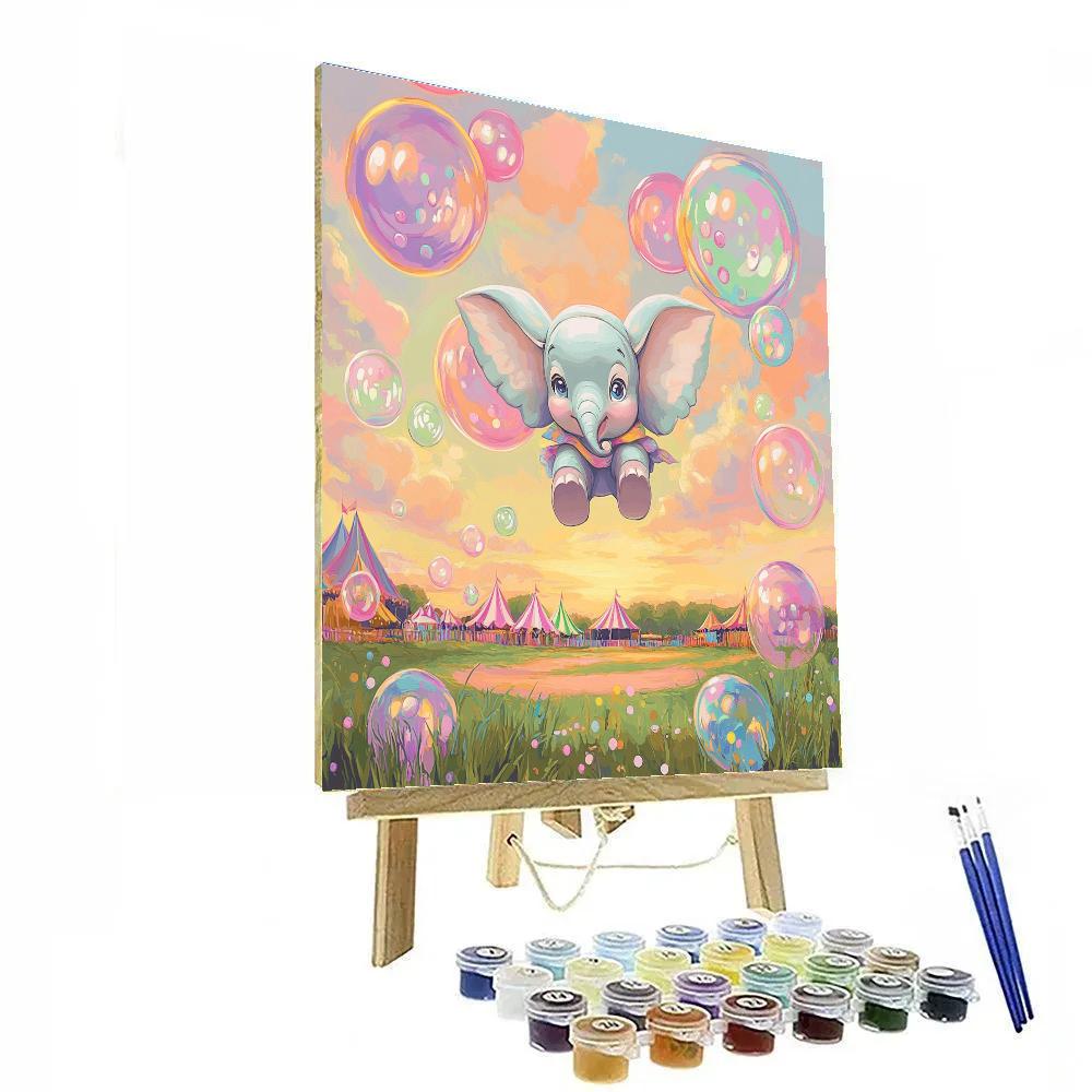 Dumbo Rainbow Bubble Flight Numbered painting kits
