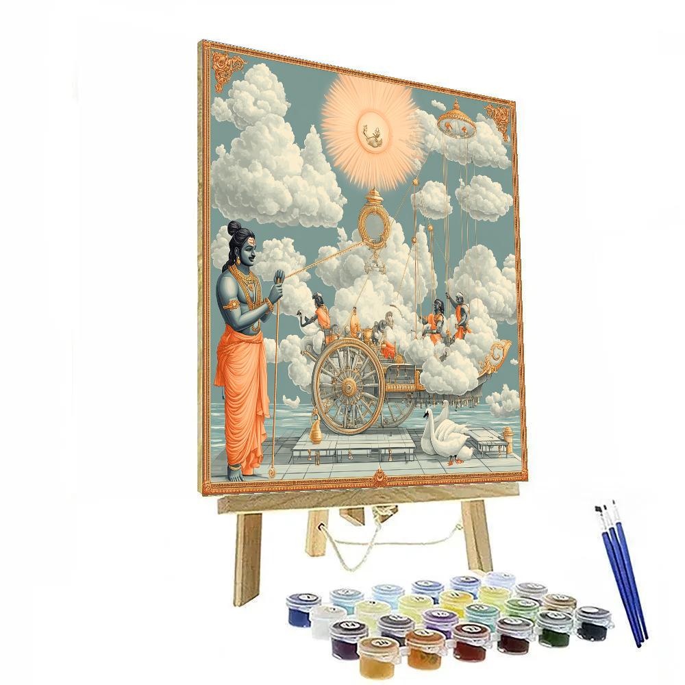 Brahma In Cloud Chariot Workshop paint by color