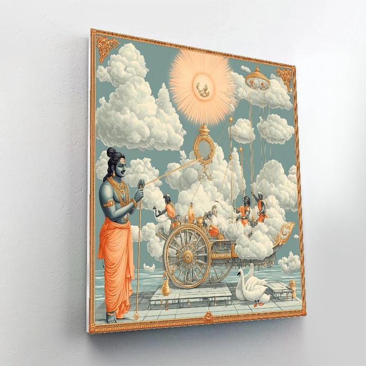 Brahma In Cloud Chariot Workshop paint by color