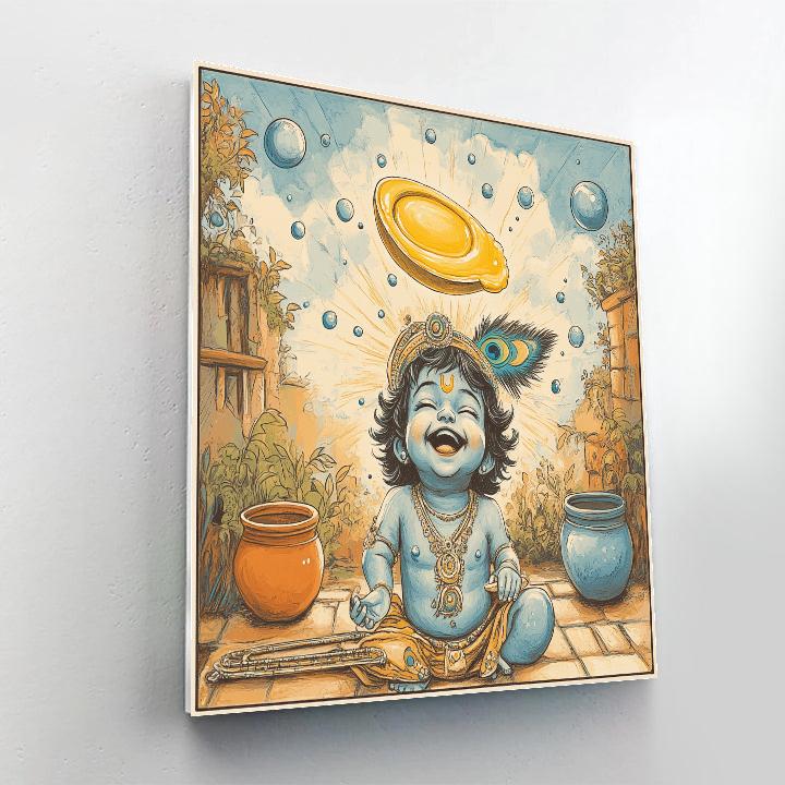 Krishna And The Gravity Defying Butter Ladle paint by number