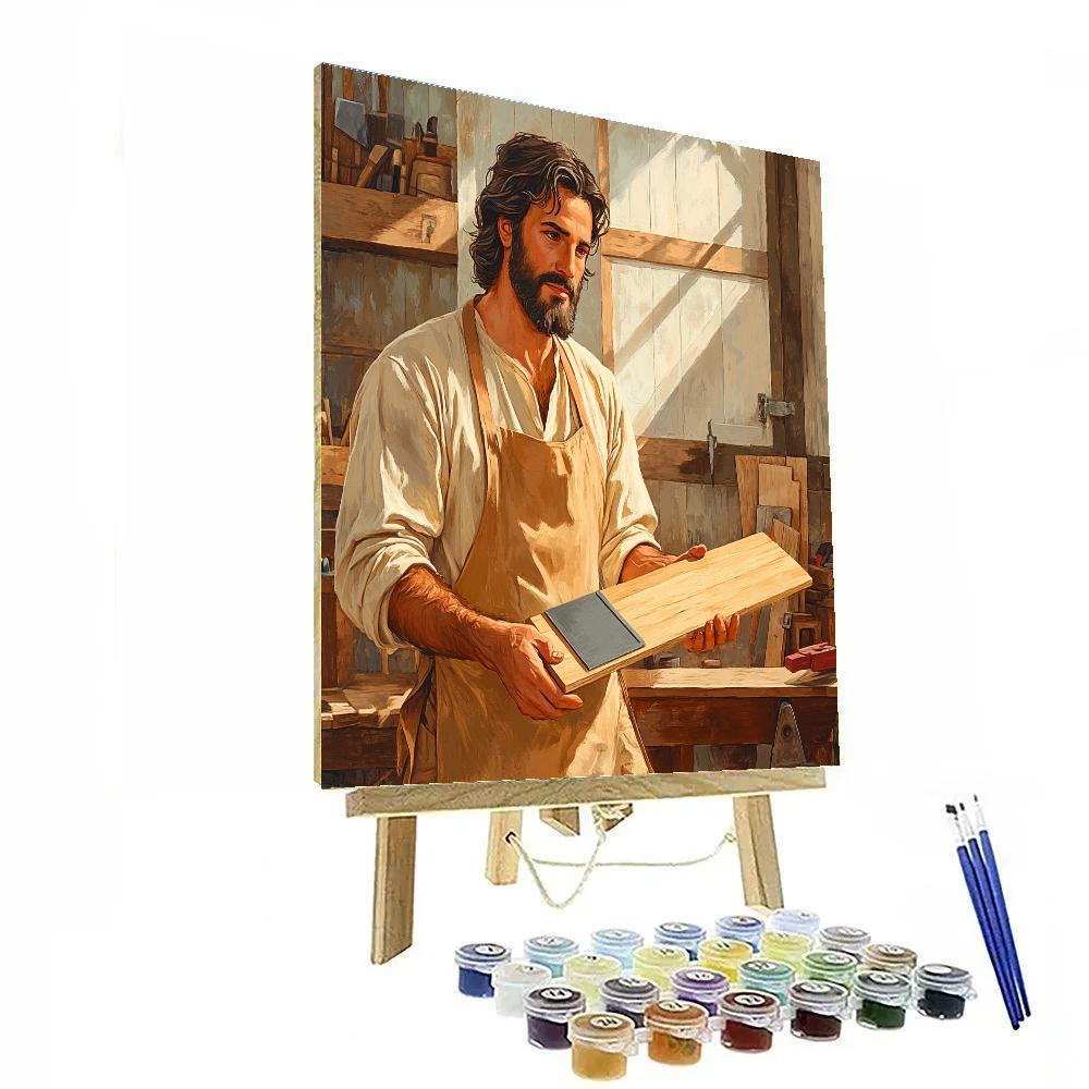 Carpenter Bench With Jesus And The Cedar Plank paint by number