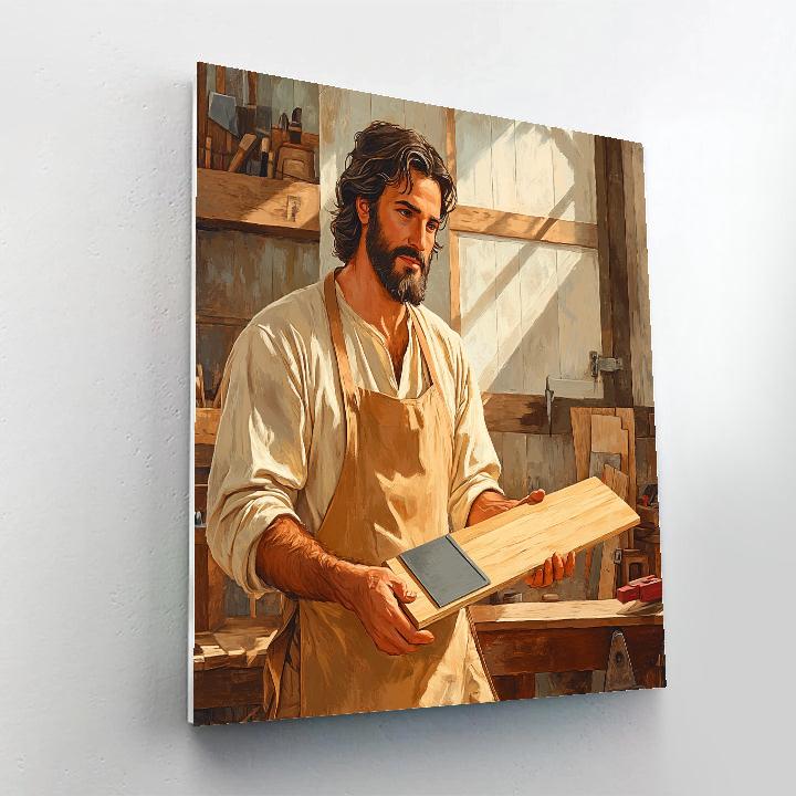 Carpenter Bench With Jesus And The Cedar Plank paint by number