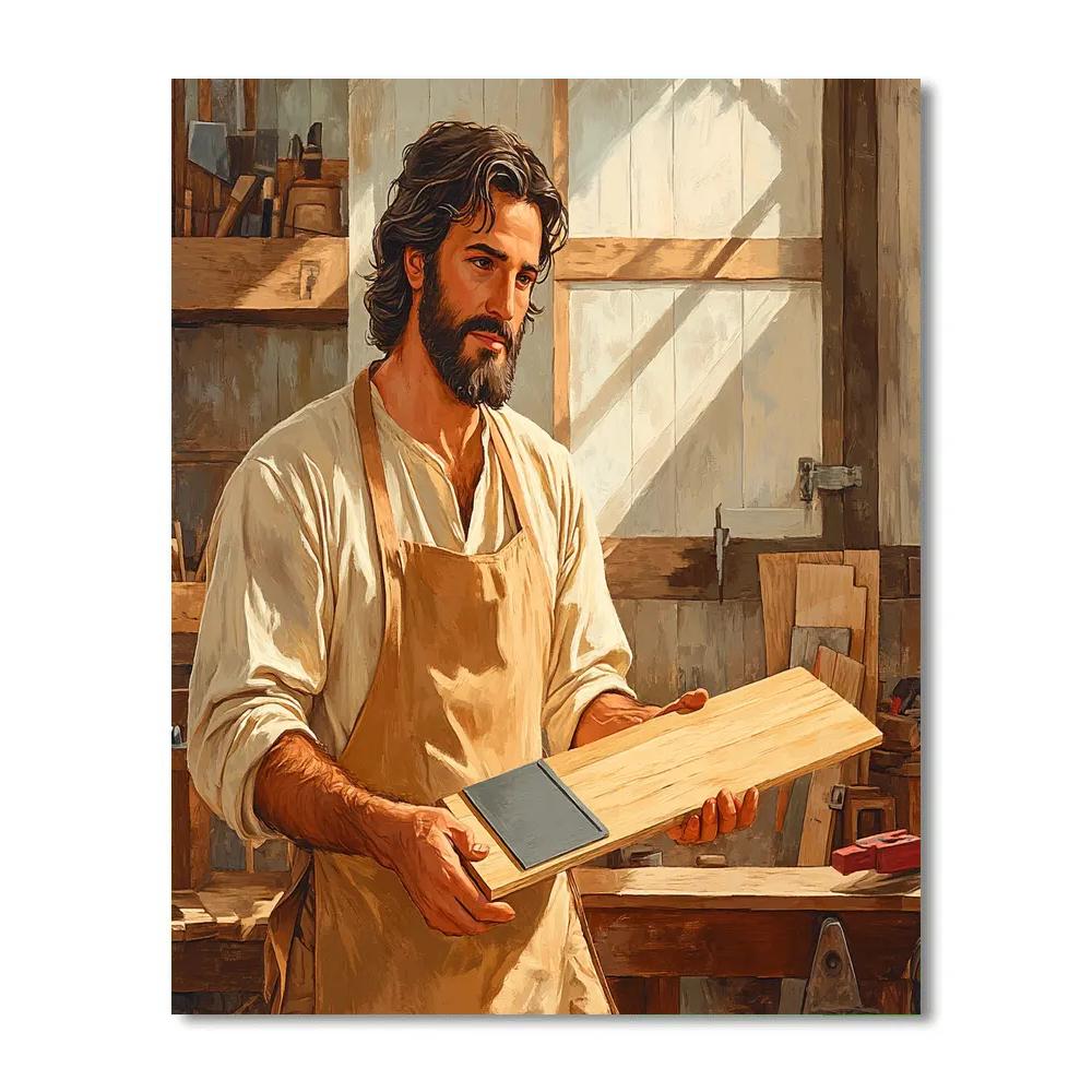 Carpenter Bench With Jesus And The Cedar Plank paint by number