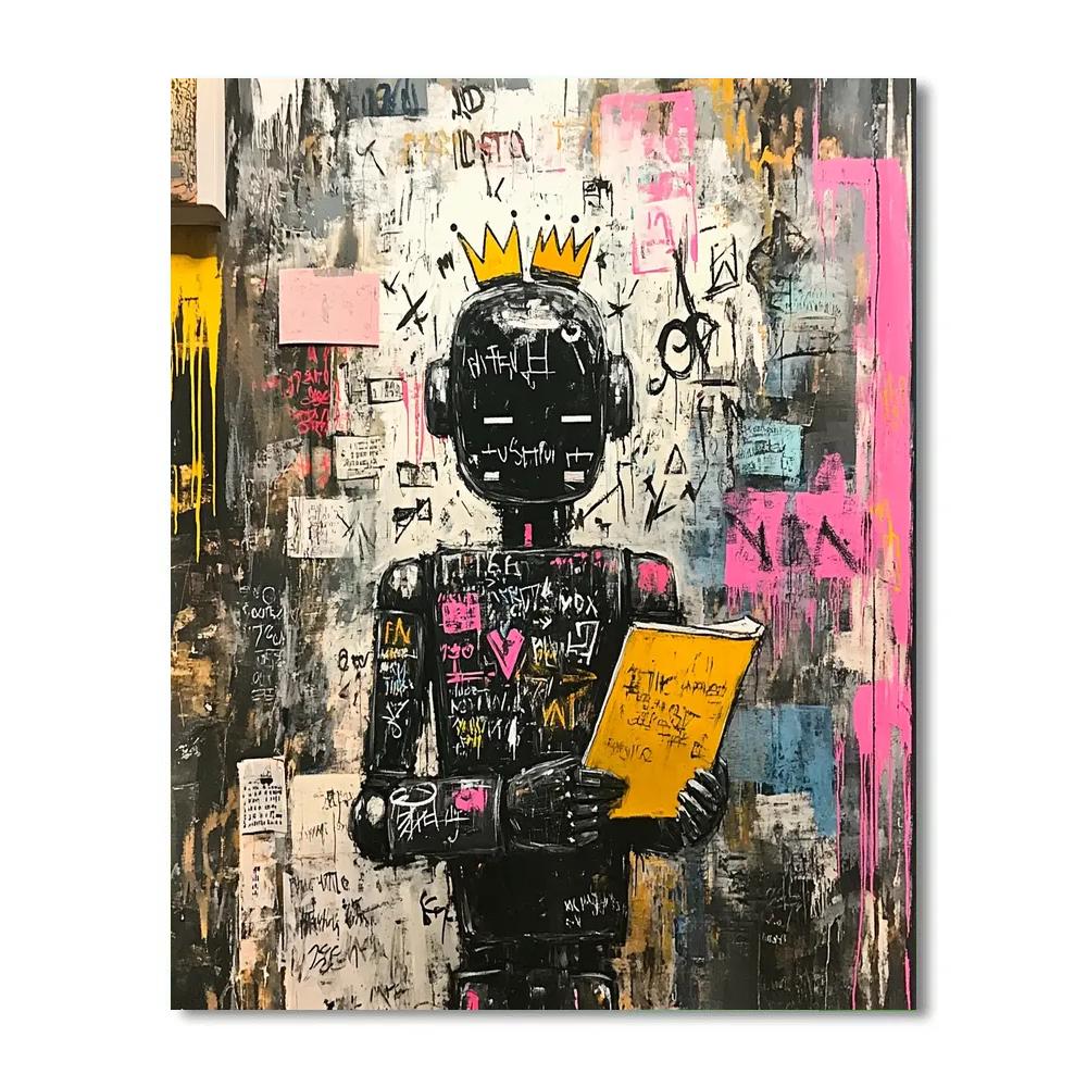 Jean Michel Basquiat Inspired Robot Street Poet Numbered painting kits